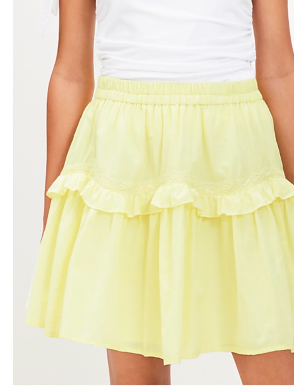 Loft Lace Trim Ruffle Mini Skirt - Women's